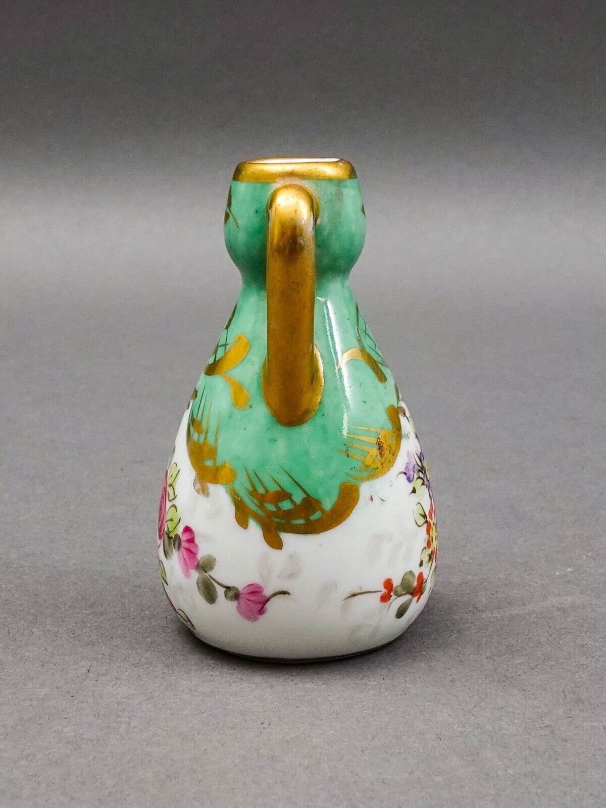 Sevres France Antique Hand Painted Floral Porcelain Miniature Bud Vase 3"