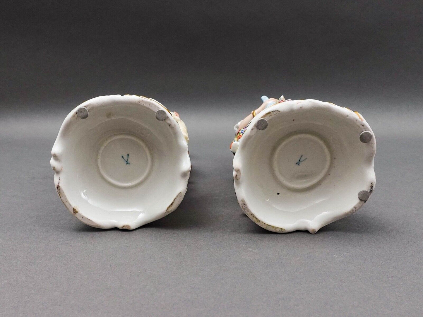 Meissen Germany Antique Fine Porcelain Shepard & Shepardess Figurine Pair