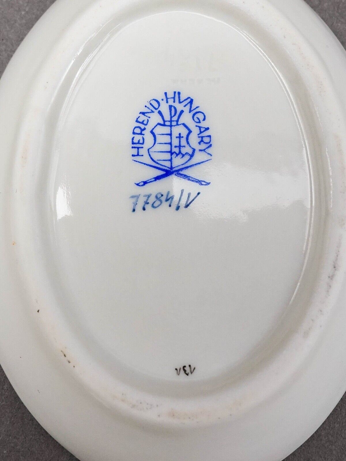 Herend Hungary Queen Victoria Peony Flower Porcelain Ashtray Trinket Dish 7784
