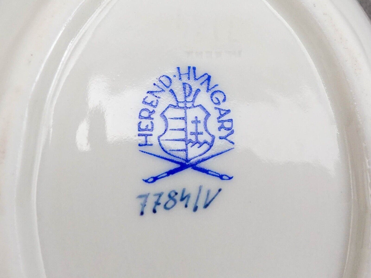 Herend Hungary Queen Victoria Peony Flower Porcelain Ashtray Trinket Dish 7784