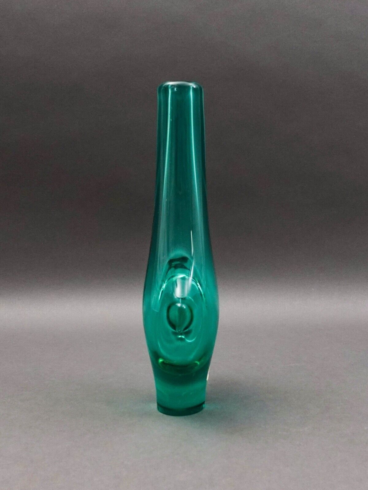 Zelezny Brod Sklo ZBS Czechoslovakia Miloslav Klinger MCM Green Art Glass Vase