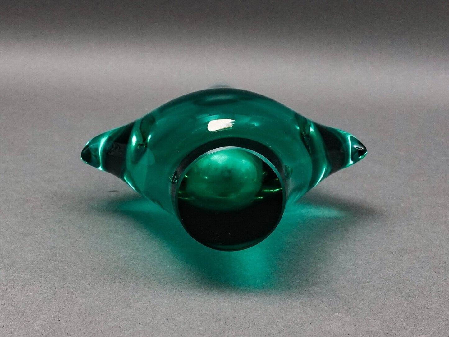 Zelezny Brod Sklo ZBS Czechoslovakia Miloslav Klinger MCM Green Art Glass Vase