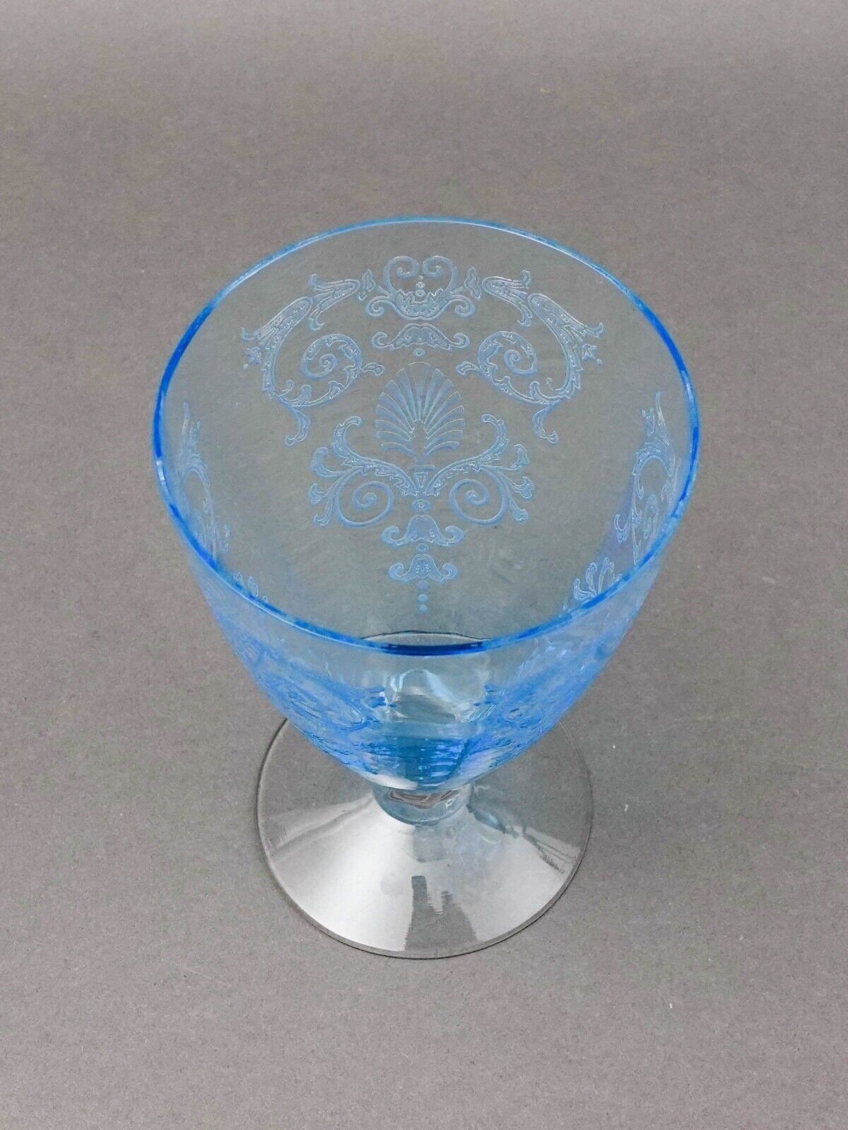 Fostoria Versailles Azure Blue Crystal 5 1/4" Parfait Tumbler Glasses Set Of 5