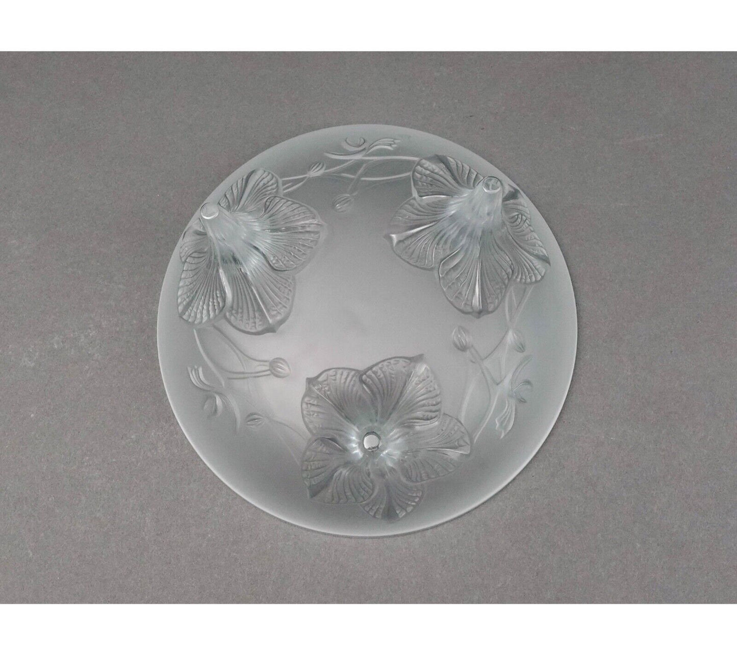 Lalique France Signed Orchidee Lys Orchid Three Footed Crystal Centerpiece Bowl
