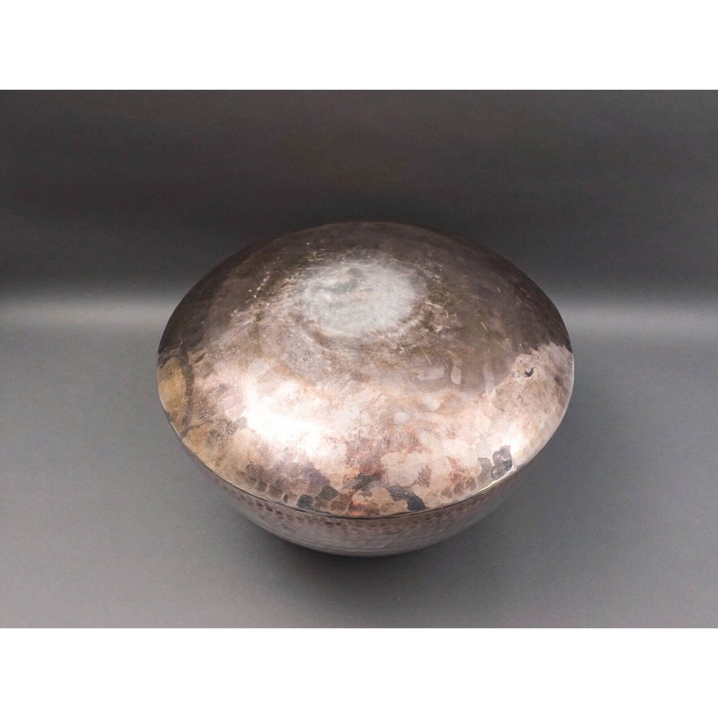Gervasoni Blu Italy Hammered Silver Plate Metal Container Planter Vase 18"