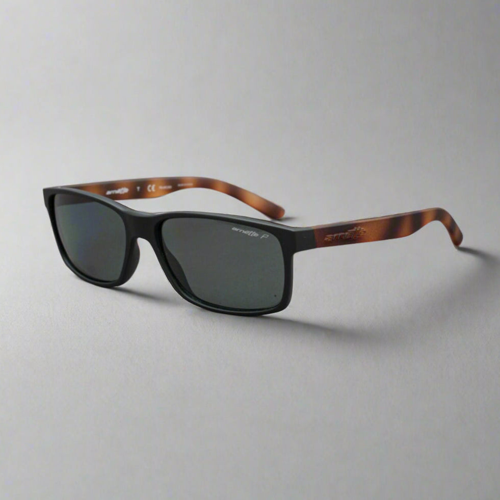 Arnette Slickster 4185-2273/81 Black Brown Tortoise Polorized Sunglasses 58[]16