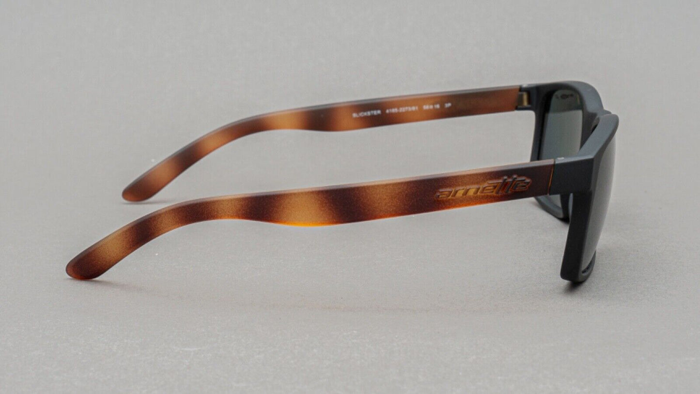 Arnette Slickster 4185-2273/81 Black Brown Tortoise Polorized Sunglasses 58[]16
