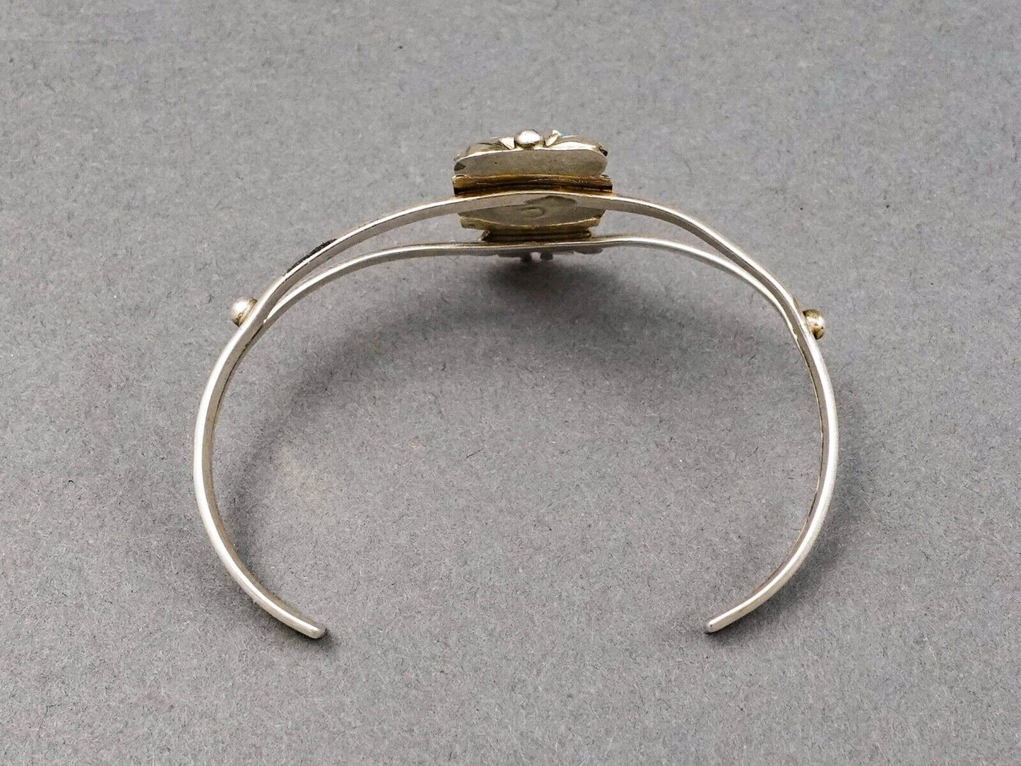 Navajo Vintage Kachina Turquoise Sterling Silver Cuff Bracelet 6 1/2"