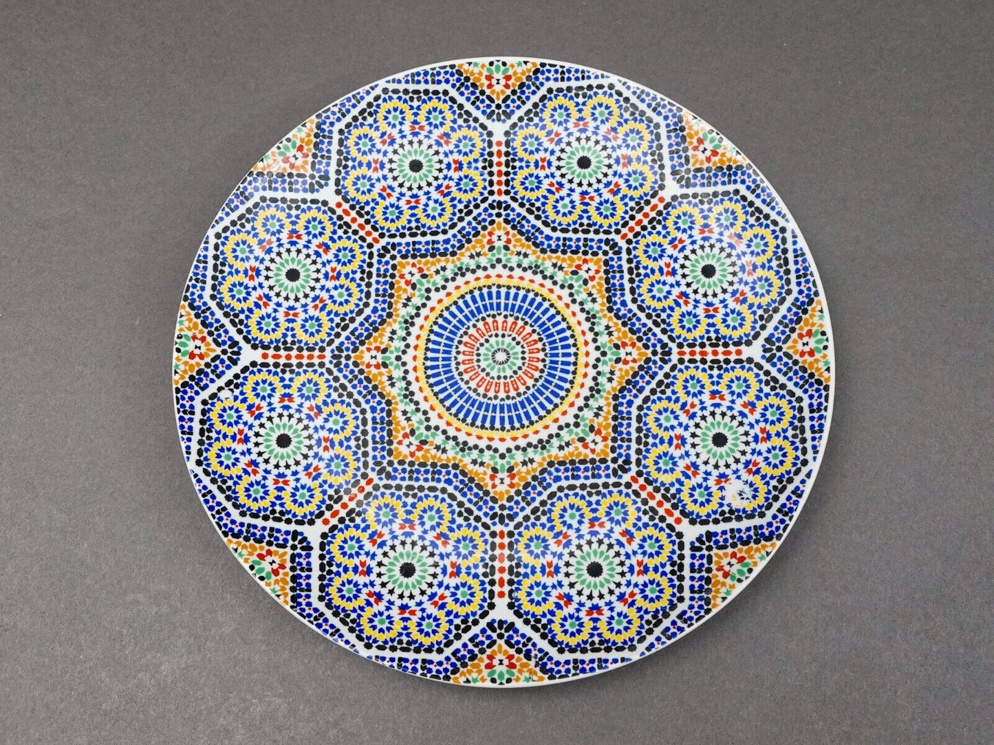 Cocema Fes Maroc Morocco Tile Mosaic Porcelain Dinner Plate Set Of 4