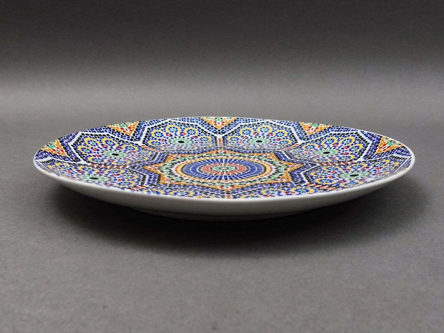 Cocema Fes Maroc Morocco Tile Mosaic Porcelain Dinner Plate Set Of 4