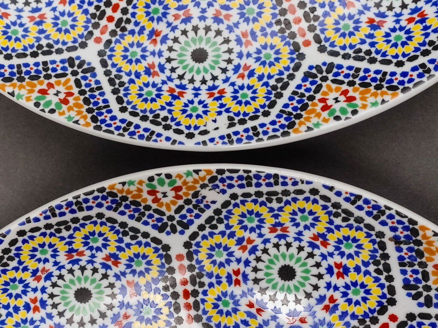 Cocema Fes Maroc Morocco Tile Mosaic Porcelain Dinner Plate Set Of 4