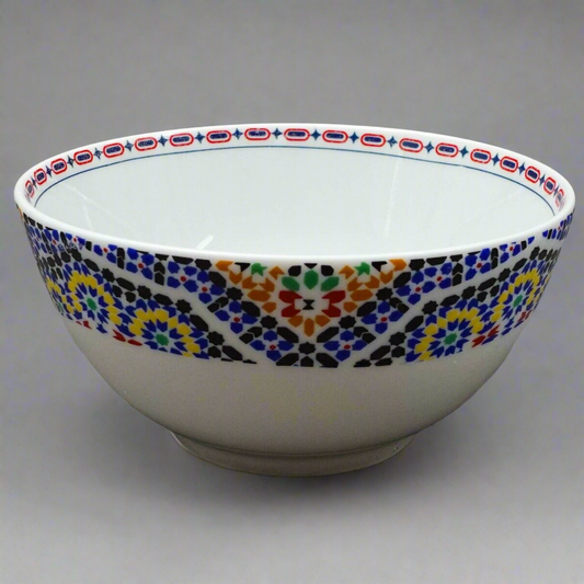 Cocema Fes Maroc Morocco Tile Mosaic Porcelain Fruit Cereal Bowl Set Of 4