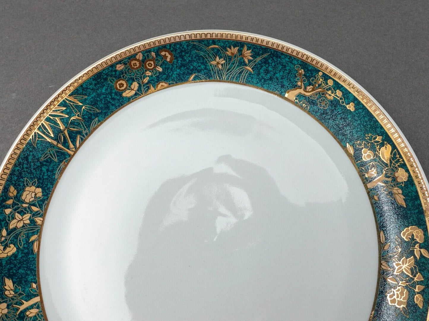 Cocema Fes Morocco Prestige Design Green Gold Porcelain Salad  Plate Set Of 6