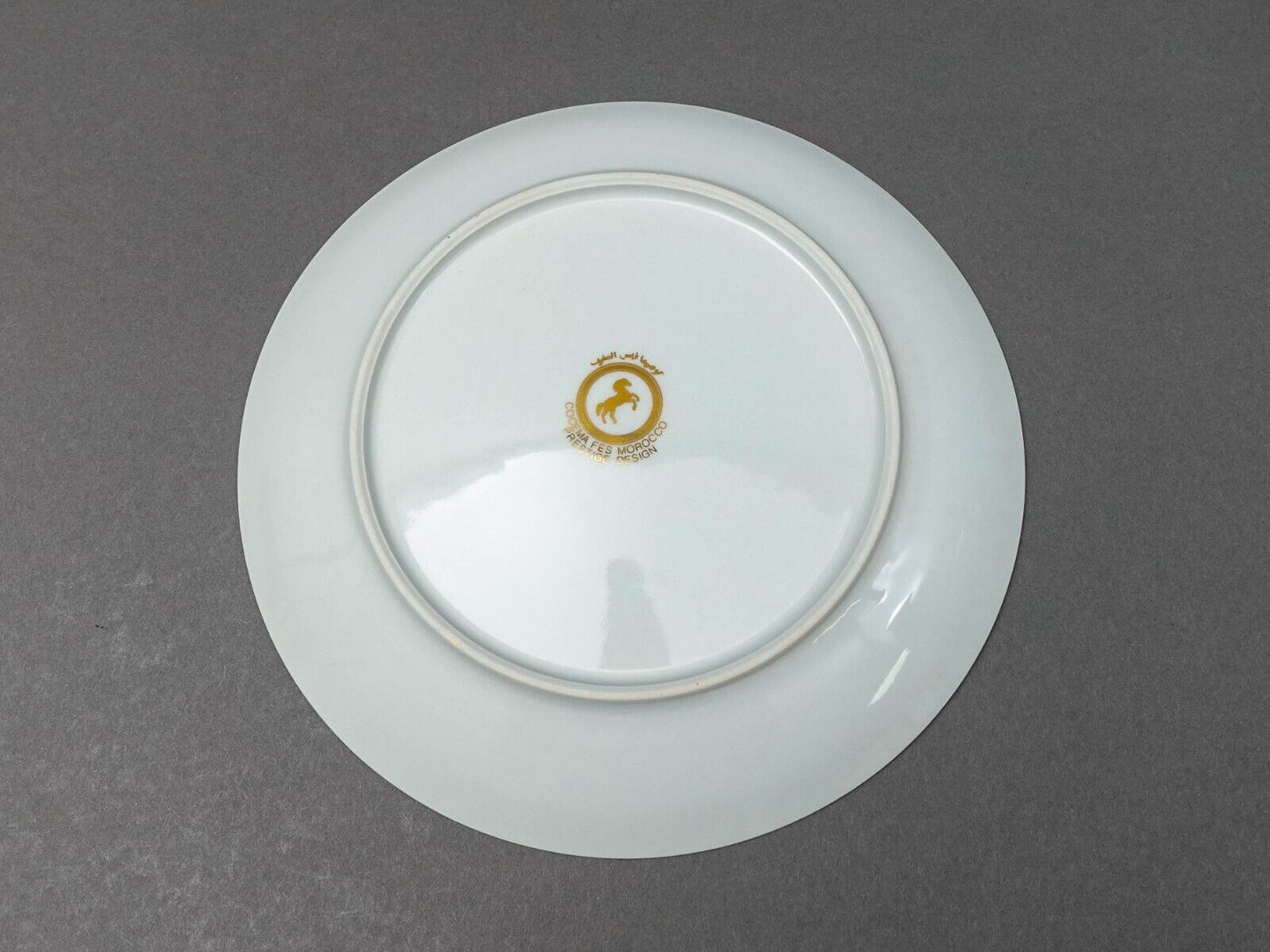 Cocema Fes Morocco Prestige Design Green Gold Porcelain Salad  Plate Set Of 6