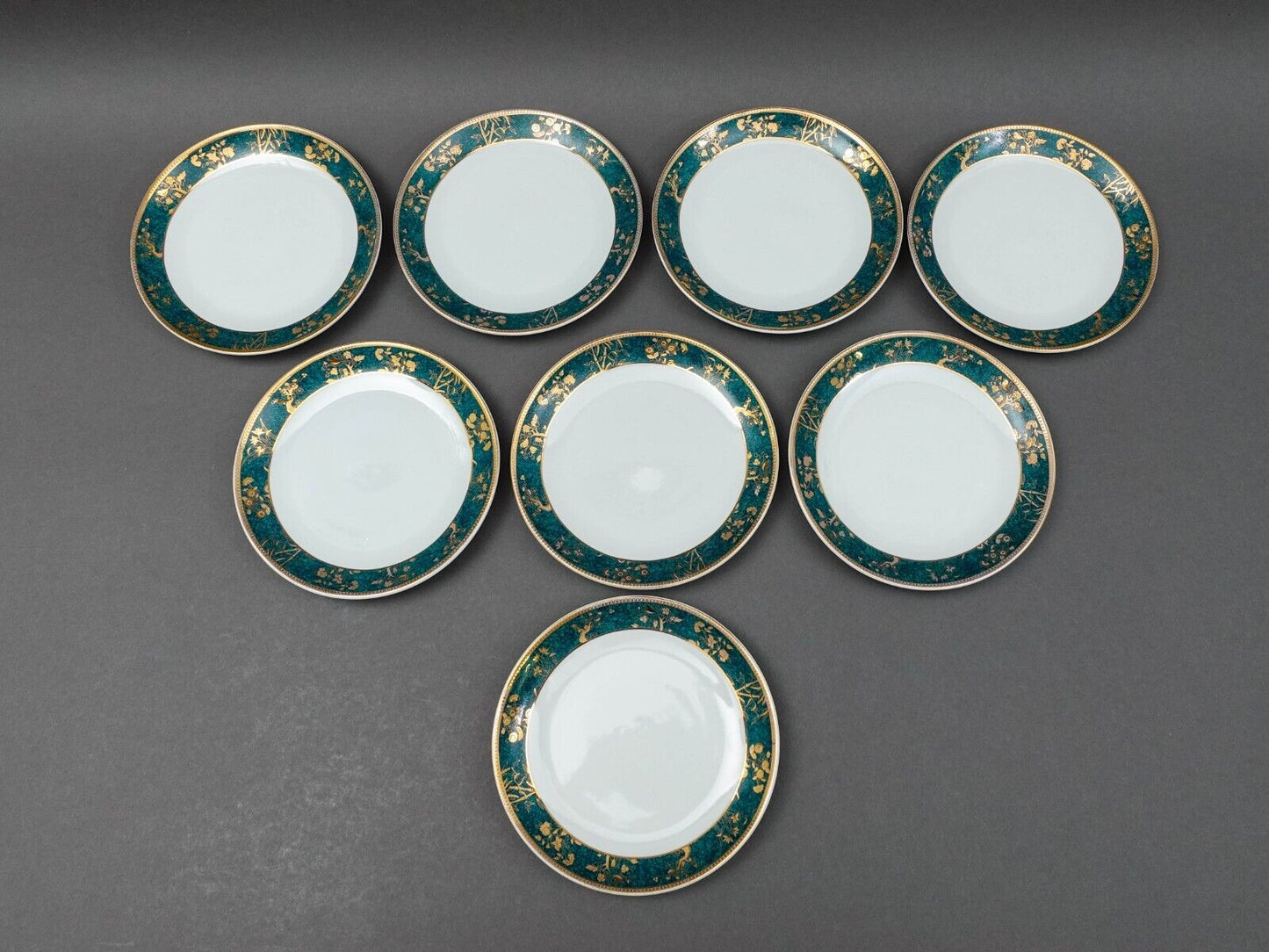 Cocema Fes Morocco Prestige Design Green Gold Bread & Butter Plate Set Of 8