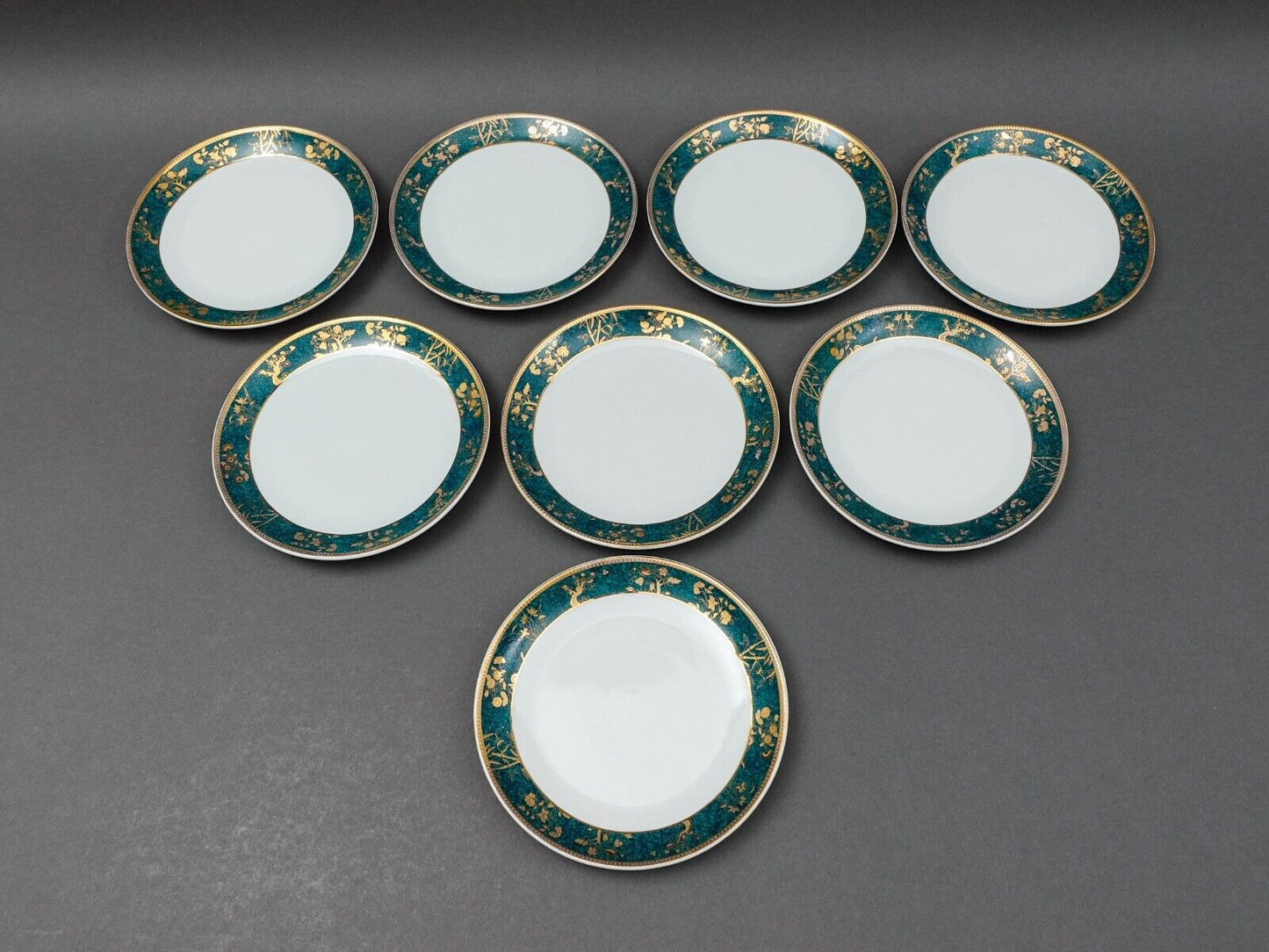 Cocema Fes Morocco Prestige Design Green Gold Bread & Butter Plate Set Of 8