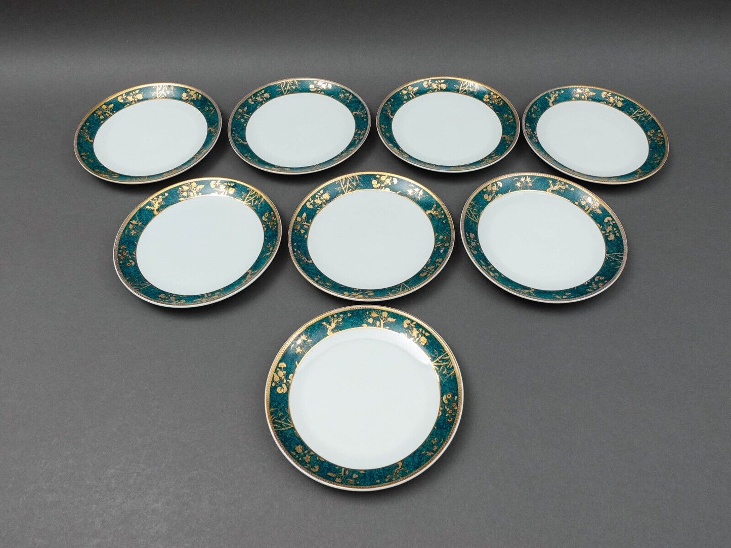 Cocema Fes Morocco Prestige Design Green Gold Bread & Butter Plate Set Of 8