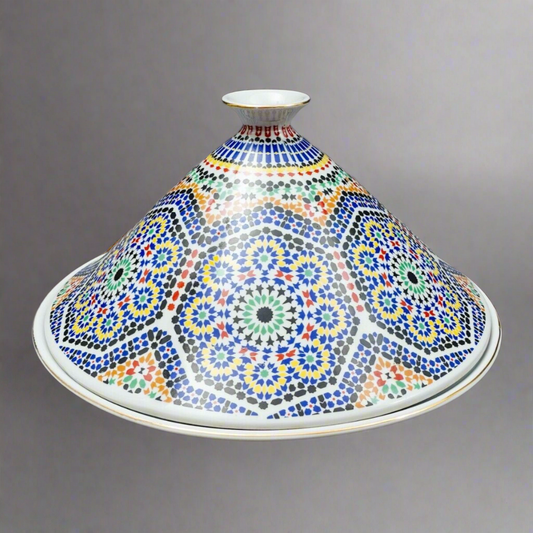 Cocema Fes Maroc Morocco Tile Mosaic Porcelain Serving Huge Tagine Dish