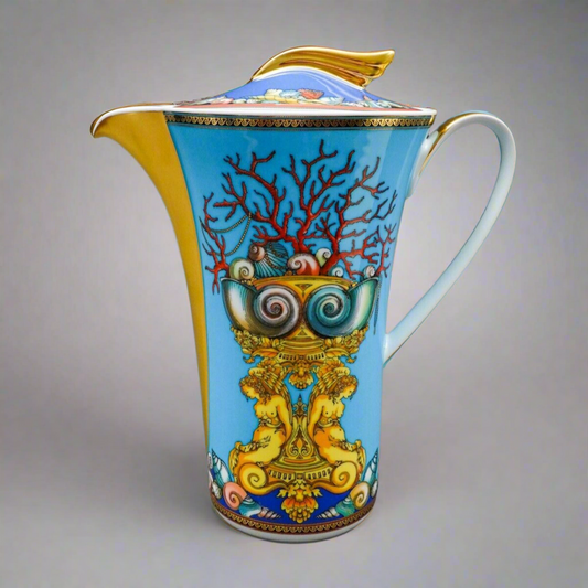 Versace Rosenthal Germany Les Tresors De La Mer Lidded Coffee Pot New With Box
