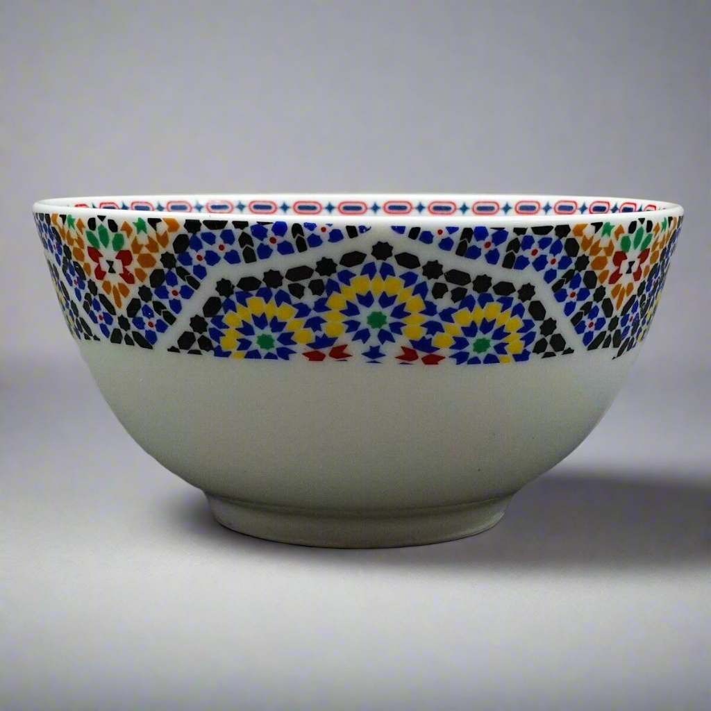 Cocema Fes Maroc Morocco Tile Mosaic Porcelain Fruit Cereal Bowl Set Of 4