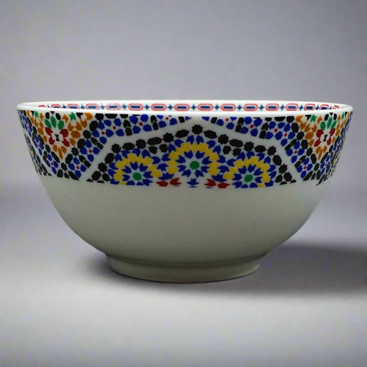 Cocema Fes Maroc Morocco Tile Mosaic Porcelain Fruit Cereal Bowl Set Of 4