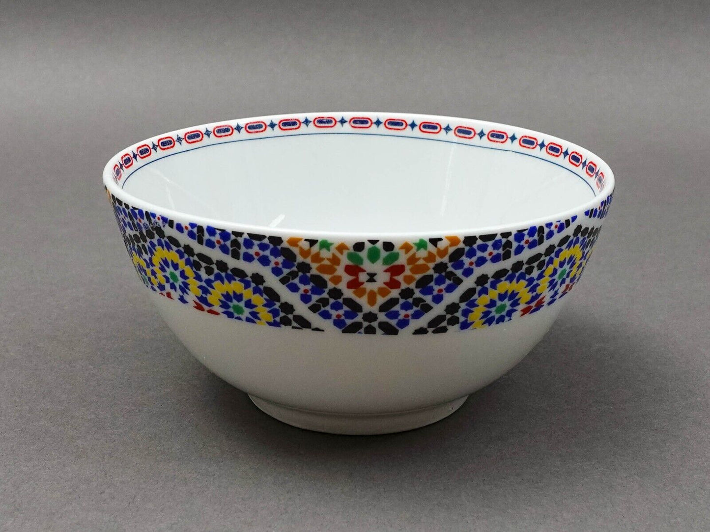 Cocema Fes Maroc Morocco Tile Mosaic Porcelain Fruit Cereal Bowl Set Of 4