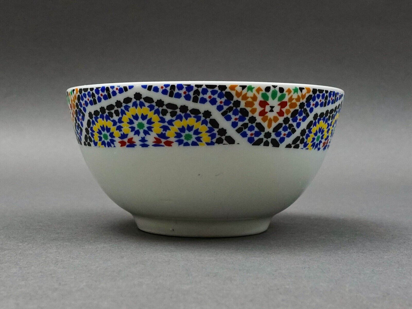 Cocema Fes Maroc Morocco Tile Mosaic Porcelain Fruit Cereal Bowl Set Of 4