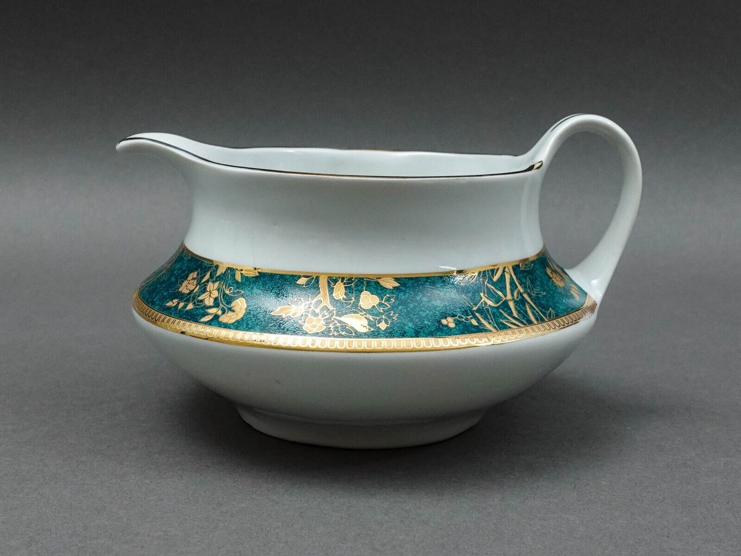 Cocema Fes Morocco Prestige Design Green Gold Porcelain Creamer Milk Jug