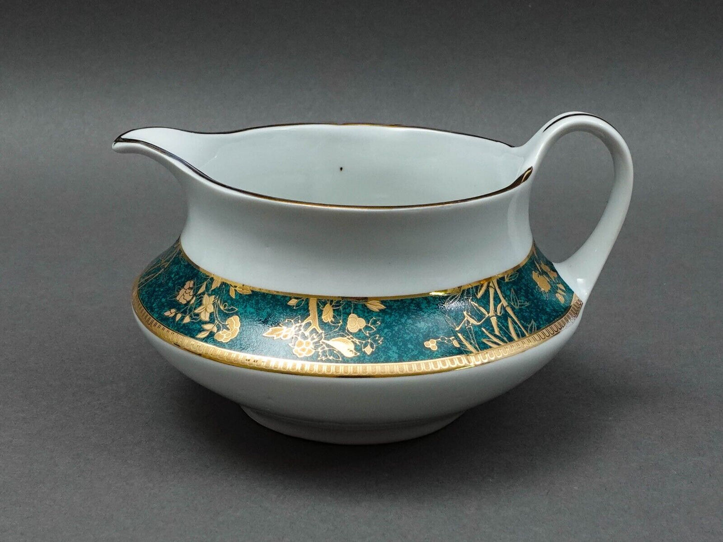 Cocema Fes Morocco Prestige Design Green Gold Porcelain Creamer Milk Jug