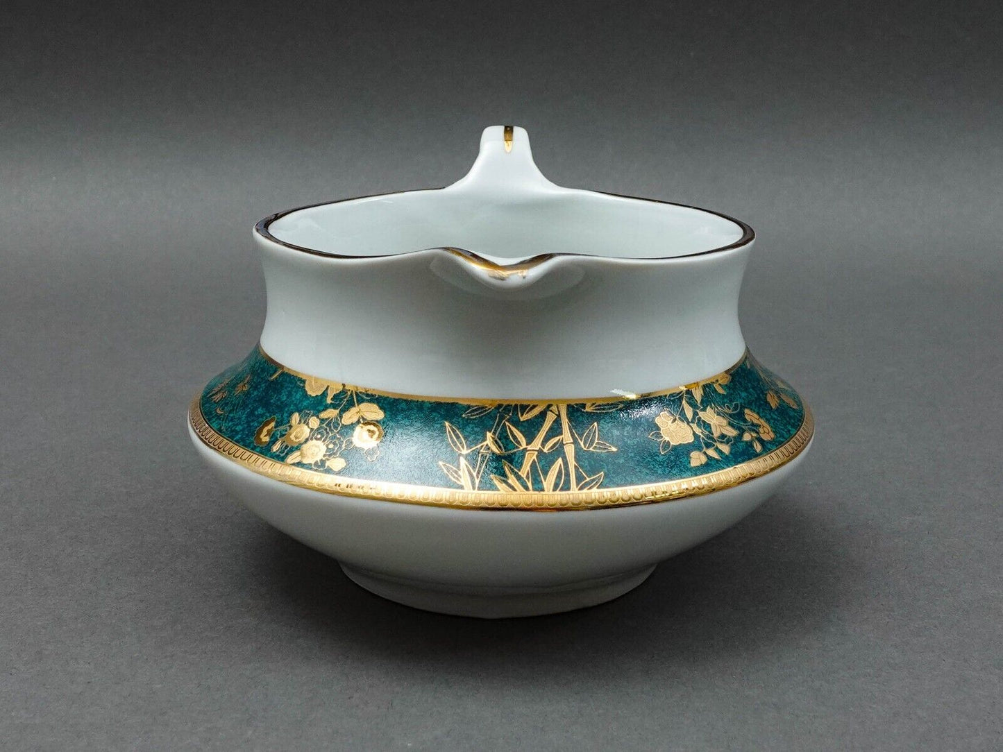 Cocema Fes Morocco Prestige Design Green Gold Porcelain Creamer Milk Jug