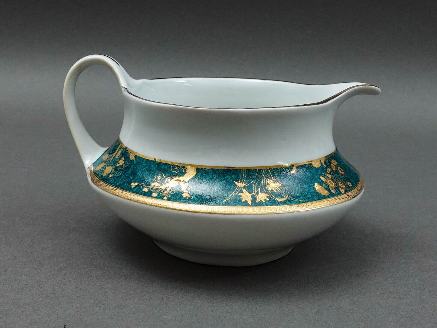 Cocema Fes Morocco Prestige Design Green Gold Porcelain Creamer Milk Jug
