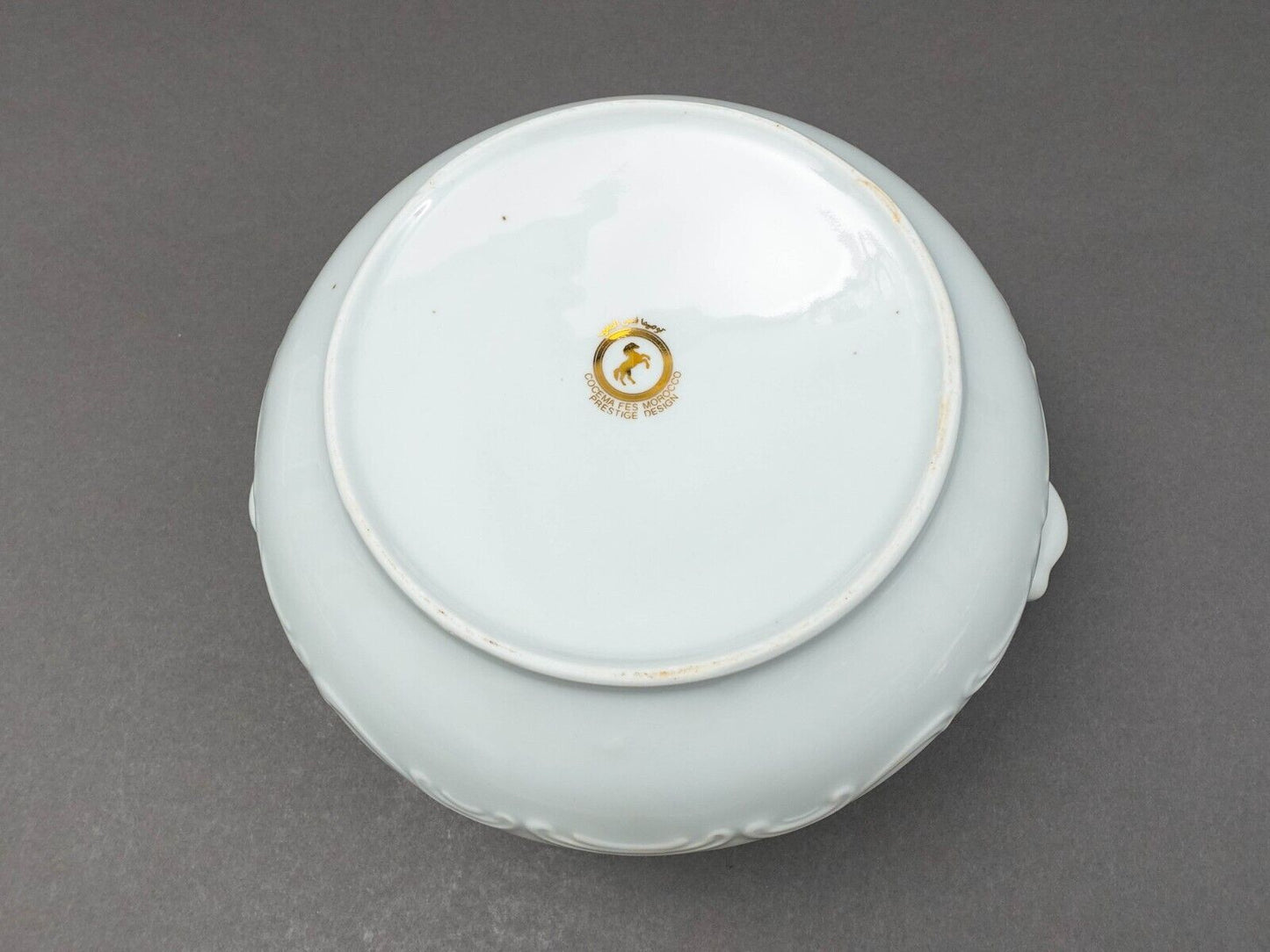 Cocema Fes Morocco Prestige Design Green & Gold Porcelain Covered Soup Tureen