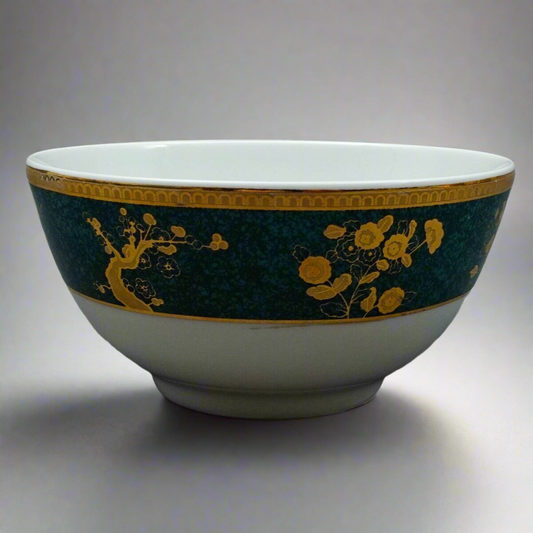 Cocema Fes Morocco Prestige Design Green Gold Porcelain Fruit Cereal Bowl Set 6