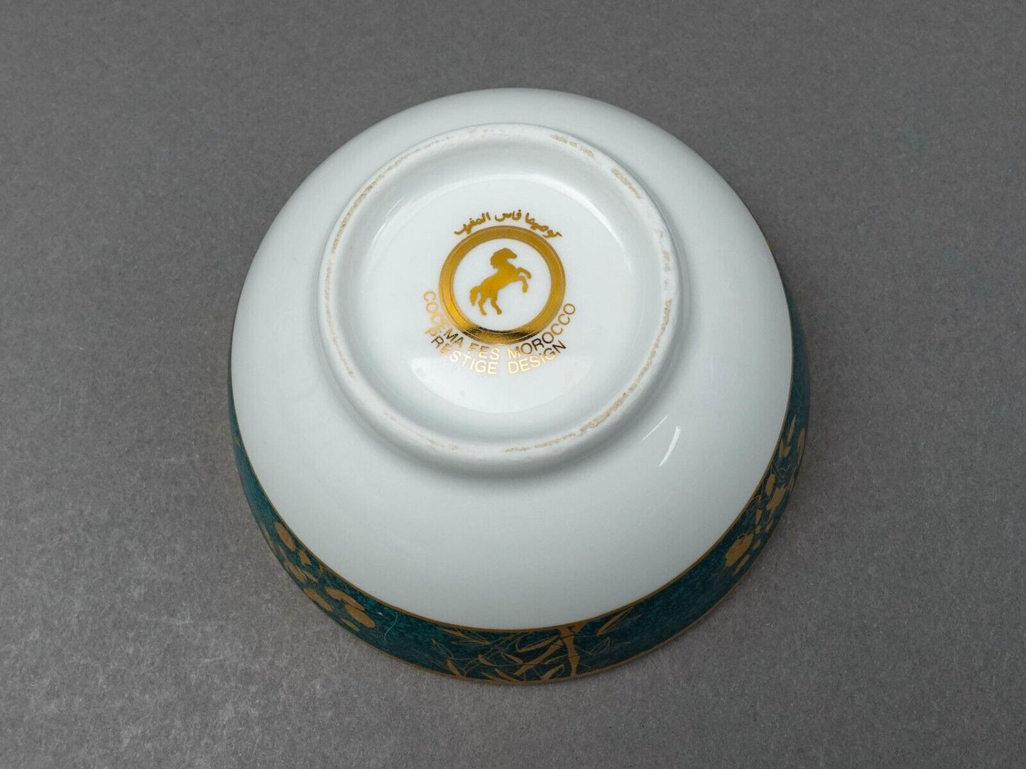 Cocema Fes Morocco Prestige Design Green Gold Porcelain Fruit Cereal Bowl Set 6