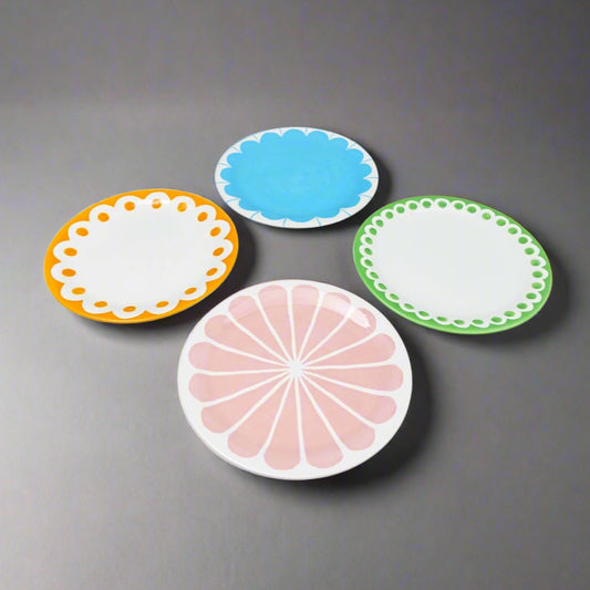 Jonathan Adler 2004 Happy Home Sweet Shoppe By Zrike 8" Plate Set Of 4