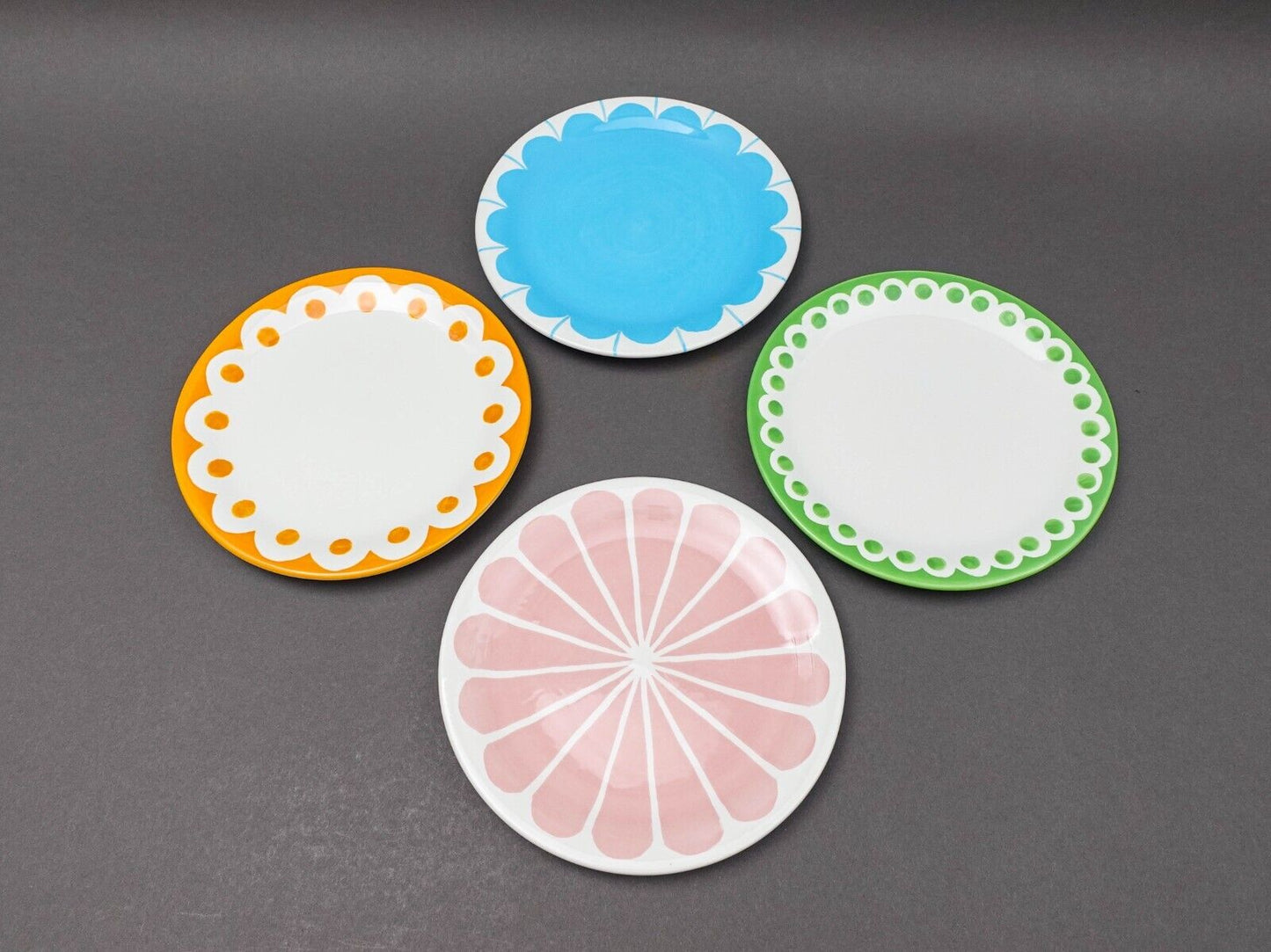 Jonathan Adler 2004 Happy Home Sweet Shoppe By Zrike 8" Plate Set Of 4