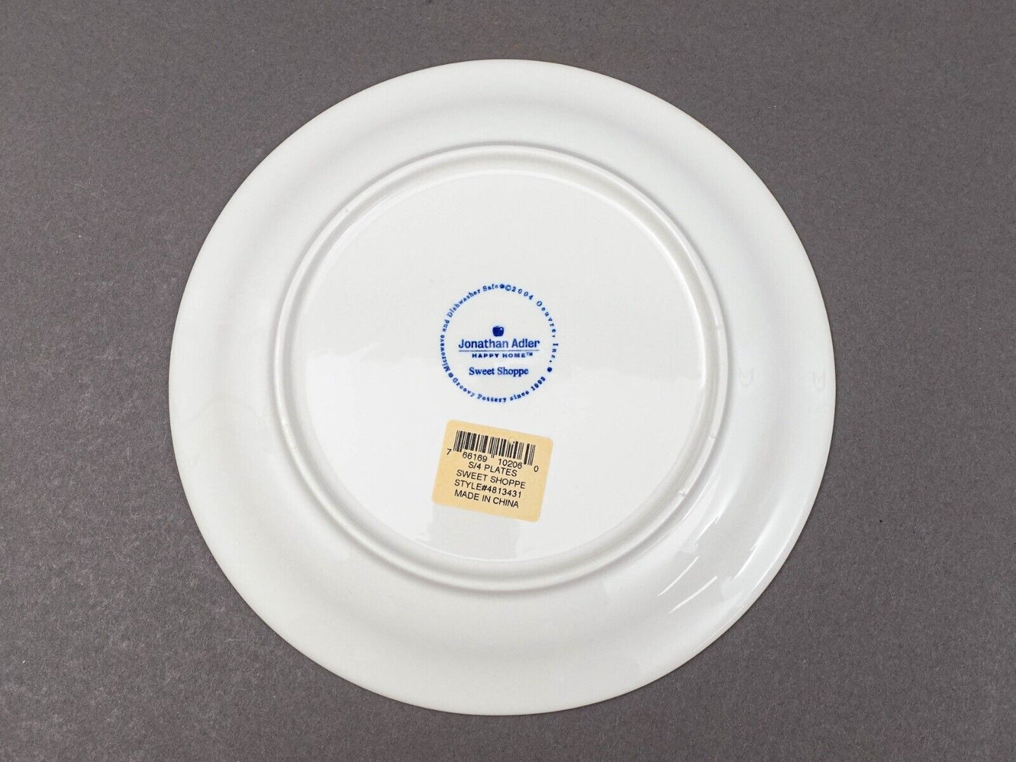 Jonathan Adler 2004 Happy Home Sweet Shoppe By Zrike 8" Plate Set Of 4