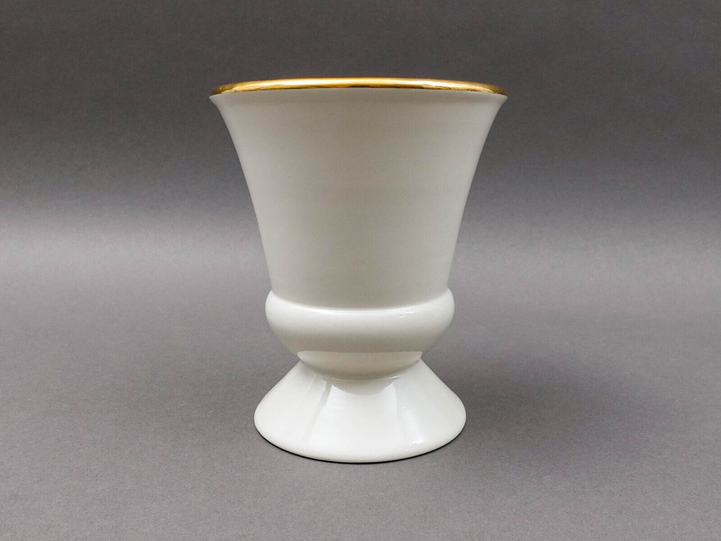 Owens Illinois Vintage Pharmacy Gold Porcelain Apothecary Mortar & Pestle Set