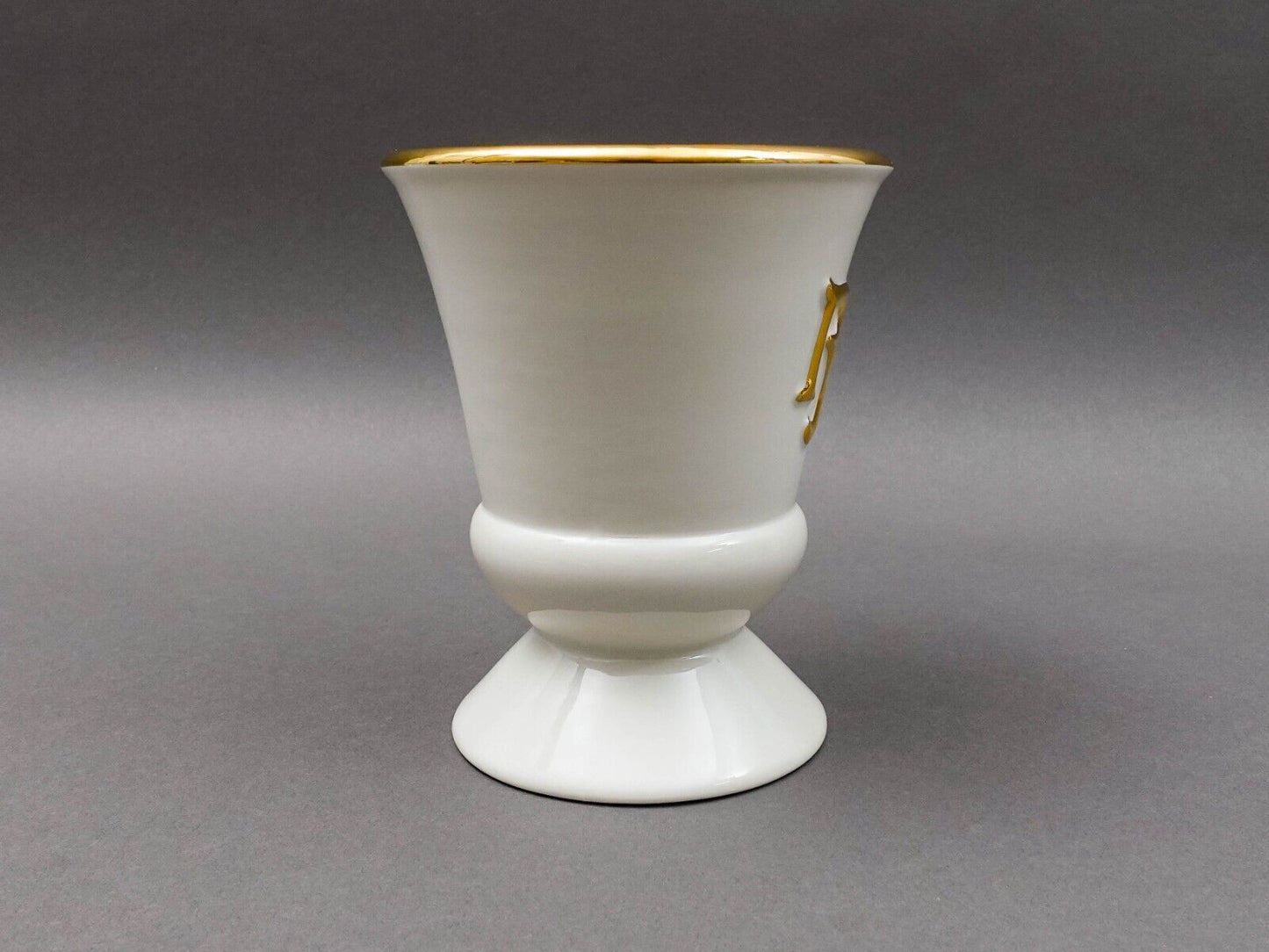 Owens Illinois Vintage Pharmacy Gold Porcelain Apothecary Mortar & Pestle Set