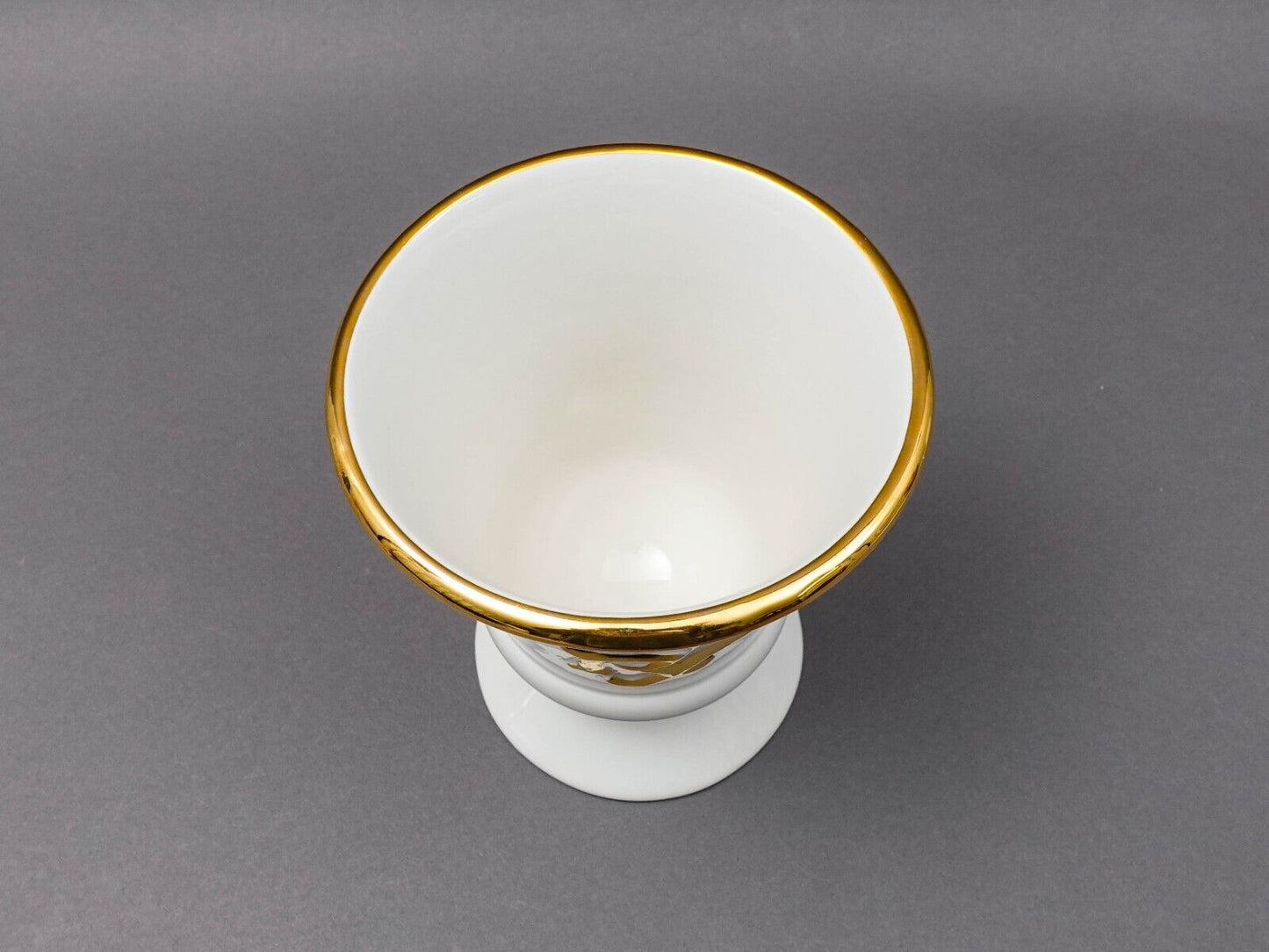 Owens Illinois Vintage Pharmacy Gold Porcelain Apothecary Mortar & Pestle Set
