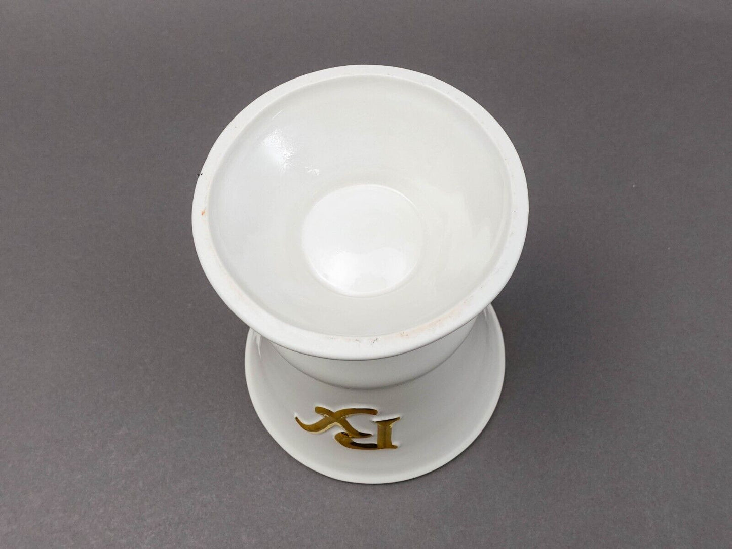 Owens Illinois Vintage Pharmacy Gold Porcelain Apothecary Mortar & Pestle Set