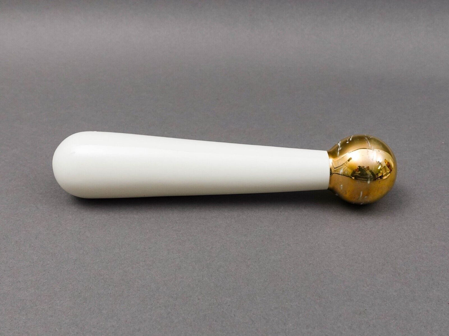 Owens Illinois Vintage Pharmacy Gold Porcelain Apothecary Mortar & Pestle Set