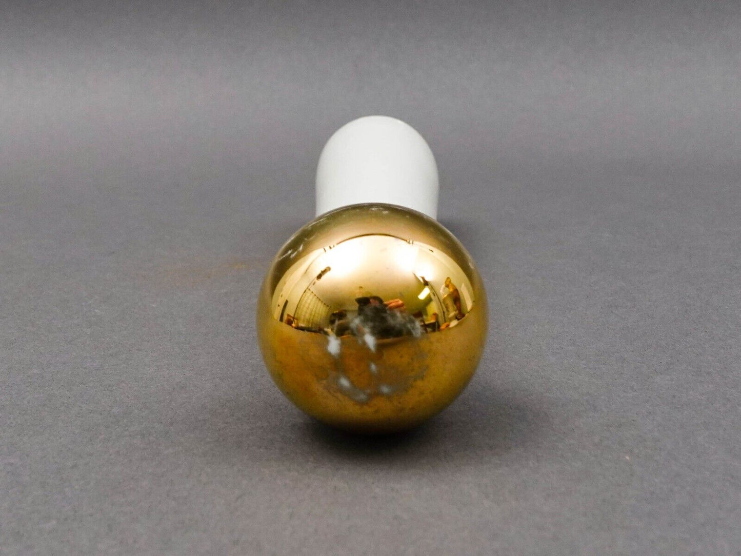 Owens Illinois Vintage Pharmacy Gold Porcelain Apothecary Mortar & Pestle Set