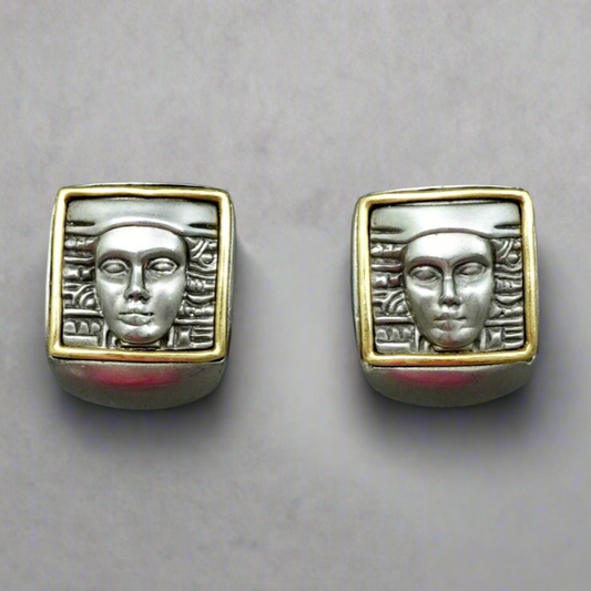 Barry Kieselstein Cord 18K Gold Stainless Women Of The World Clip On Earrings