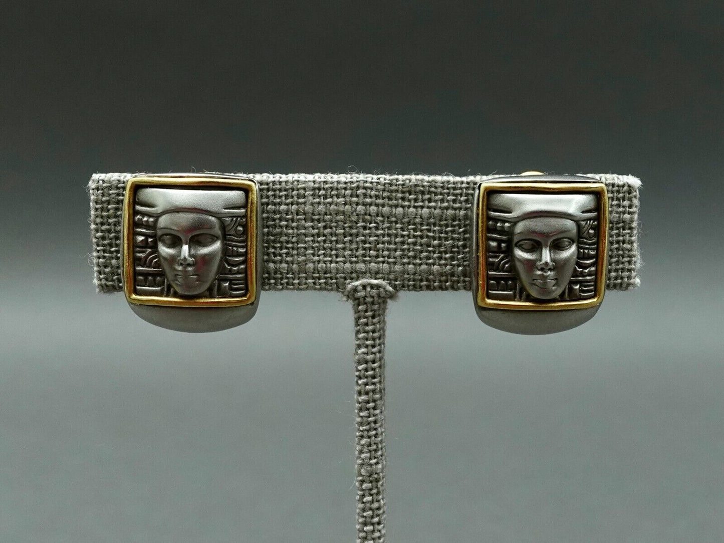 Barry Kieselstein Cord 18K Gold Stainless Women Of The World Clip On Earrings