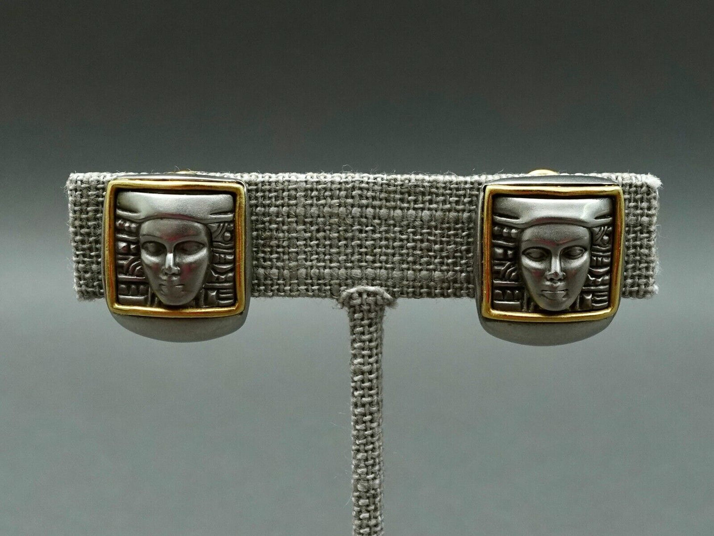 Barry Kieselstein Cord 18K Gold Stainless Women Of The World Clip On Earrings