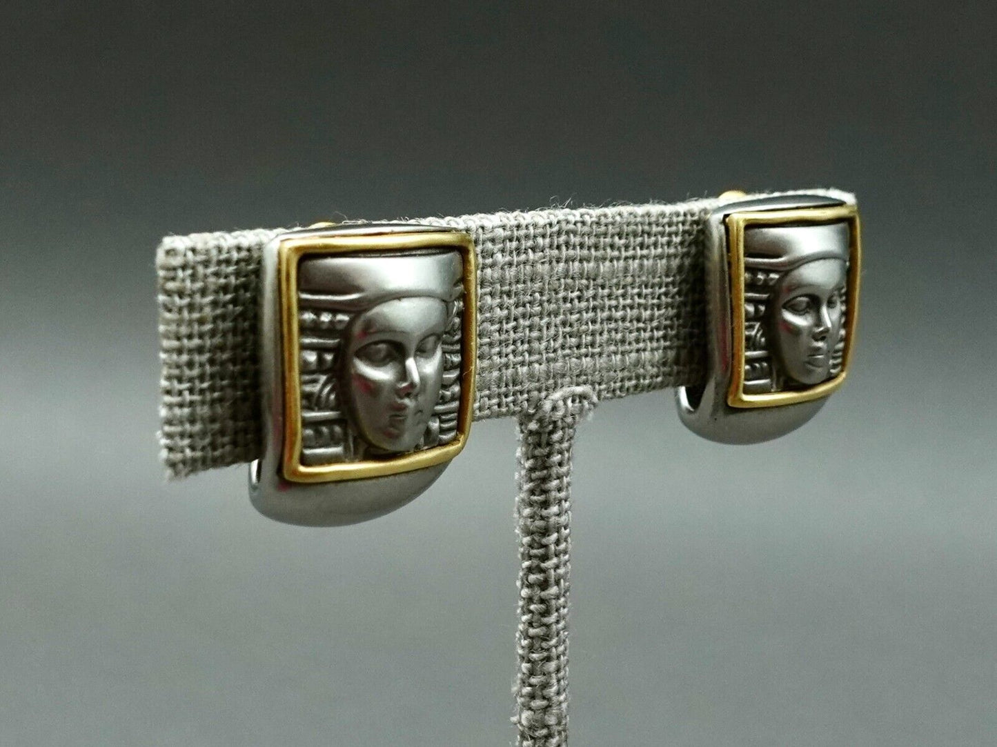 Barry Kieselstein Cord 18K Gold Stainless Women Of The World Clip On Earrings