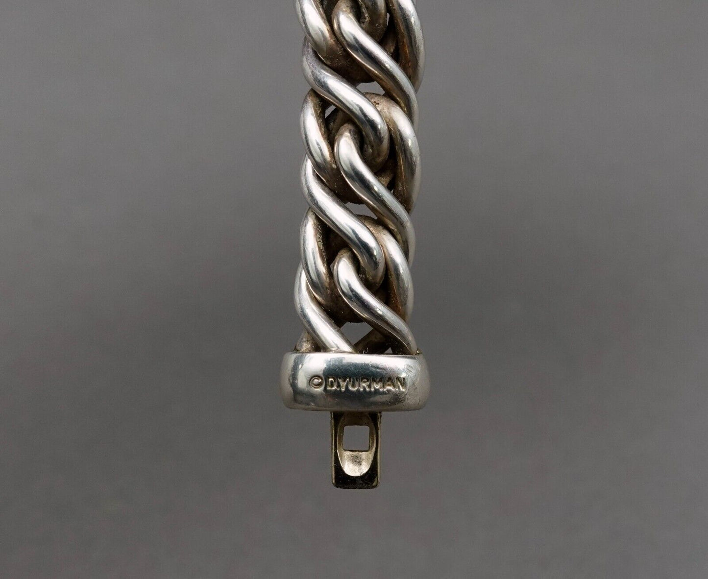 David Yurman Lyrica Double X Pave Diamond Sterling Silver Braided Link Bracelet