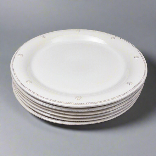 Juliska Portugal Berry & Thread Whitewash 13 3/4" Charger Plate Set Of 6
