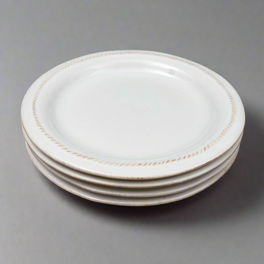 Juliska Portugal Berry & Thread Whitewash 7" Side Cocktail Plate Set Of 4